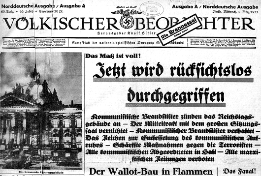 Der Vlkische Beobachter ber den Reichstagsbrand